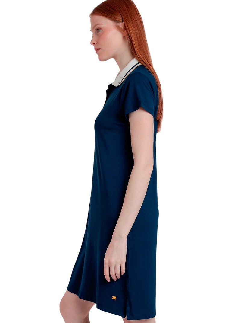 Chemise de nuit manches courtes Polo Trip Bleu marine - Kiabi