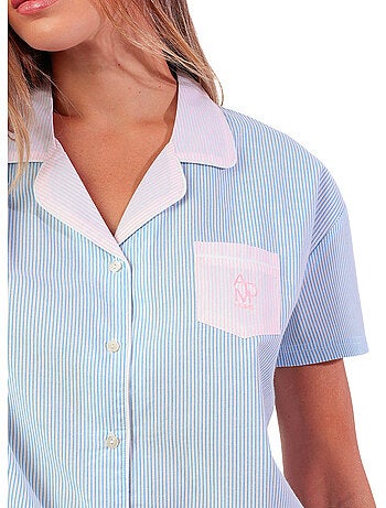 Chemise de nuit manches courtes Stripes Home