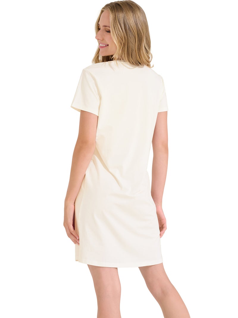 Chemise de nuit manches courtes SUMMER Ecru - Kiabi