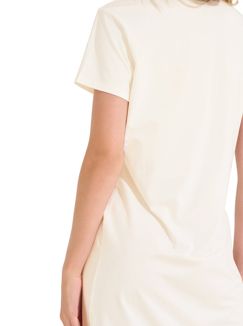 Chemise de nuit manches courtes SUMMER Ecru - Kiabi