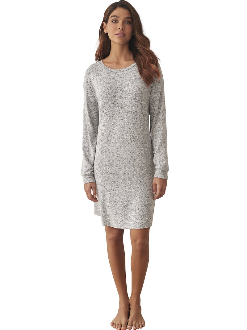 Chemise de nuit manches longues BASIC P82 Gris - Kiabi
