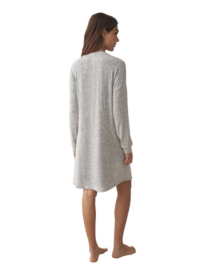 Chemise de nuit manches longues BASIC P82 Gris - Kiabi