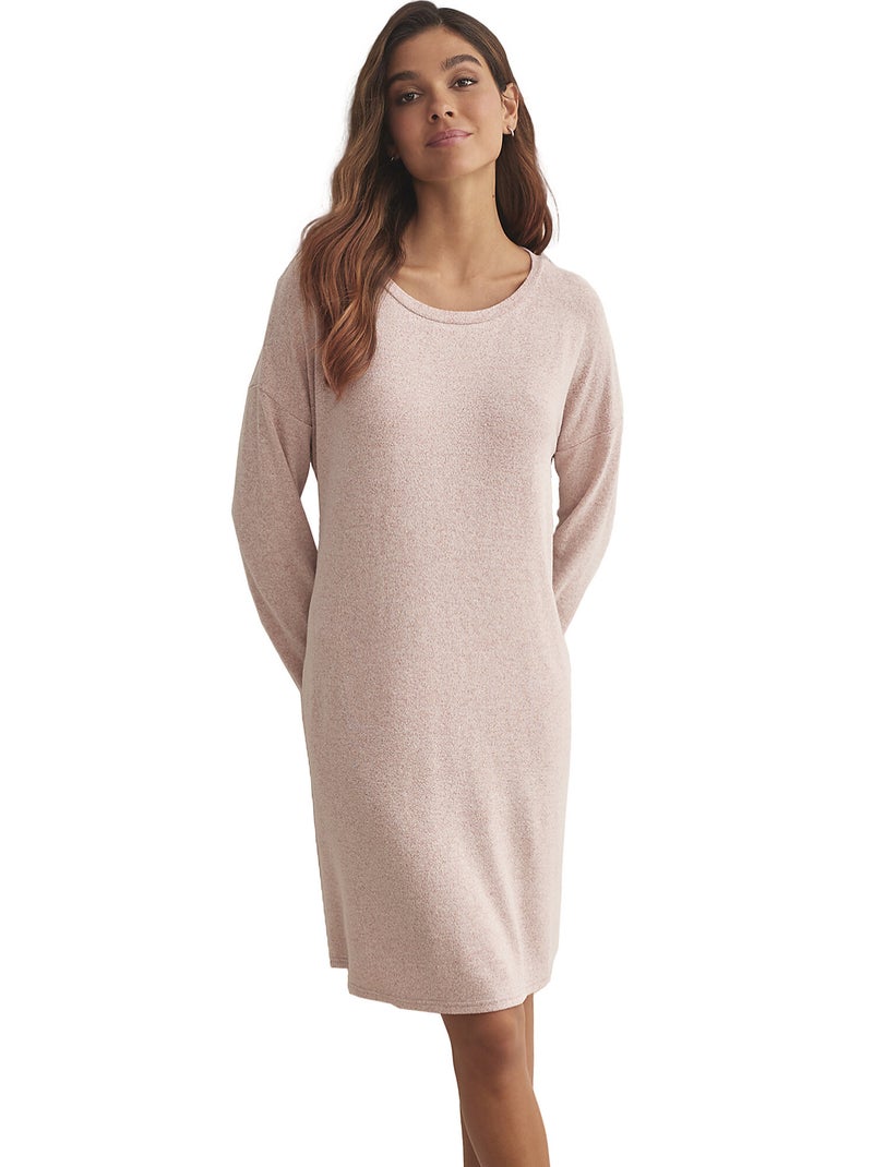 Chemise de nuit manches longues BASIC P82 Rose - Kiabi