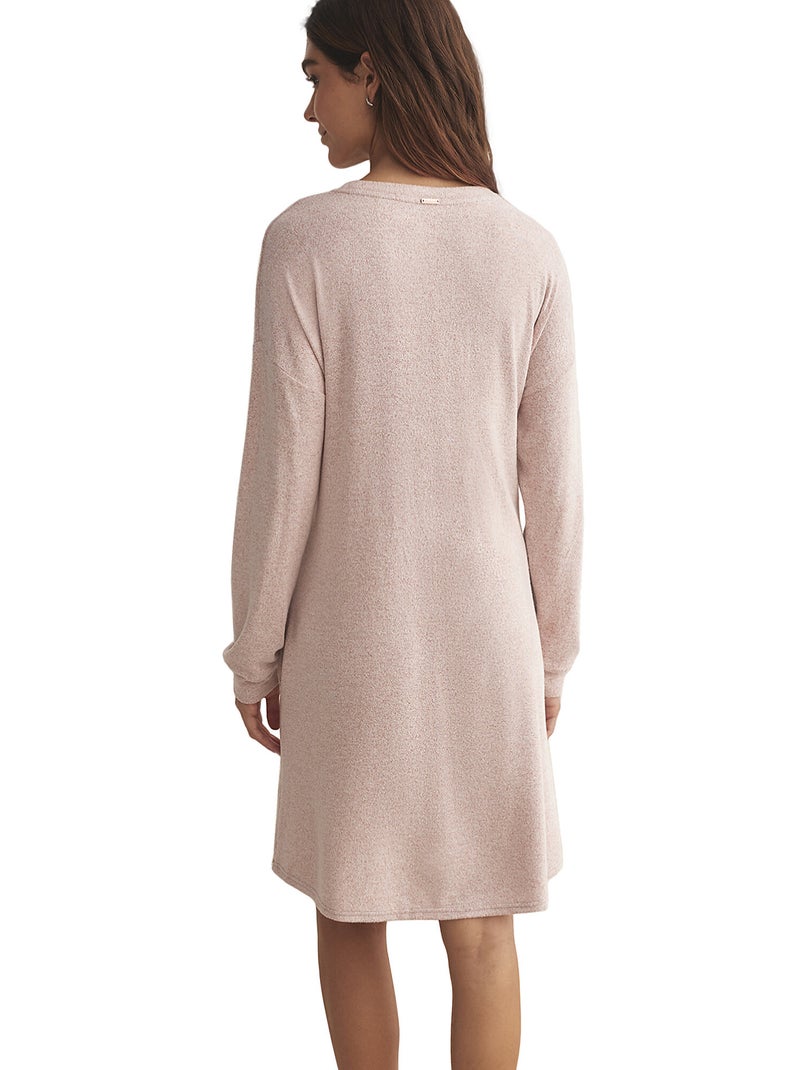 Chemise de nuit manches longues BASIC P82 Rose - Kiabi
