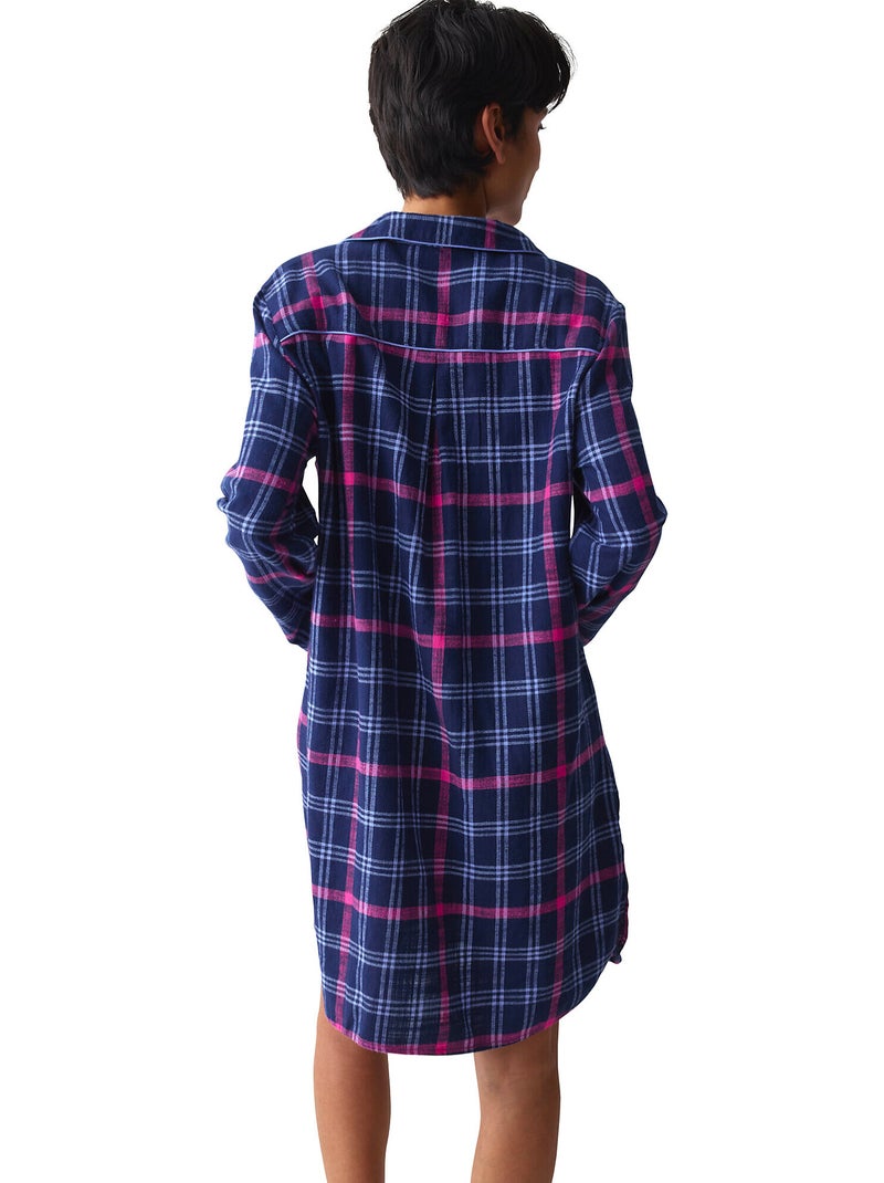 Chemise de nuit manches longues boyfriend Bleu - Kiabi