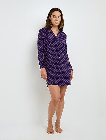 Chemise de nuit manches longues Camille - RougeGorge Lingerie