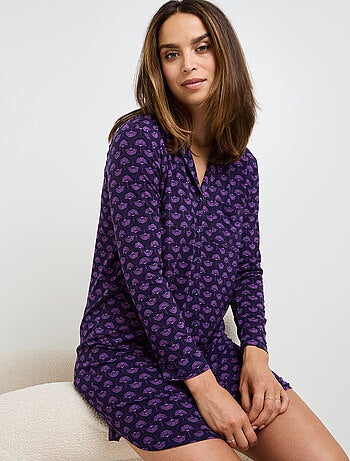 Chemise de nuit manches longues Camille - RougeGorge Lingerie