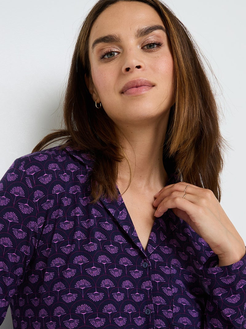 Chemise de nuit manches longues Camille - RougeGorge Lingerie Violet - Kiabi