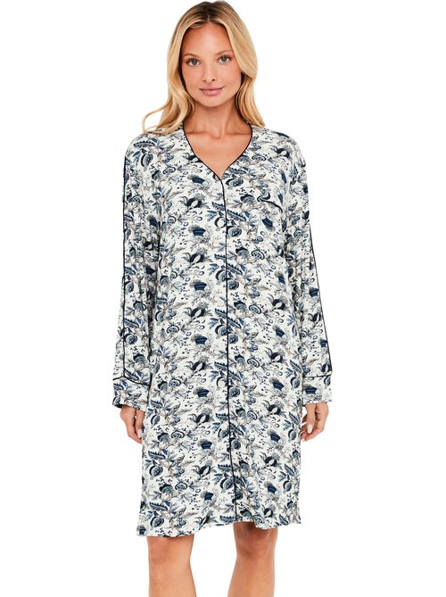 Chemise de nuit manches longues chic bamboo - Kiabi Chemise de nuit manches longues chic bamboo - Kiabi