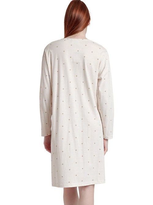 Chemise de nuit manches longues col rond Stripes And Stars - Kiabi Chemise de nuit manches longues col rond Stripes And Stars - Kiabi