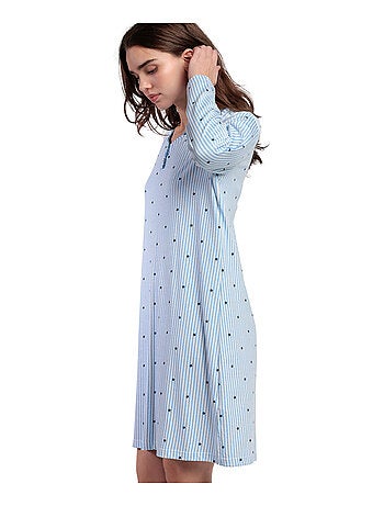 Chemise de nuit manches longues col rond Stripes And Stars