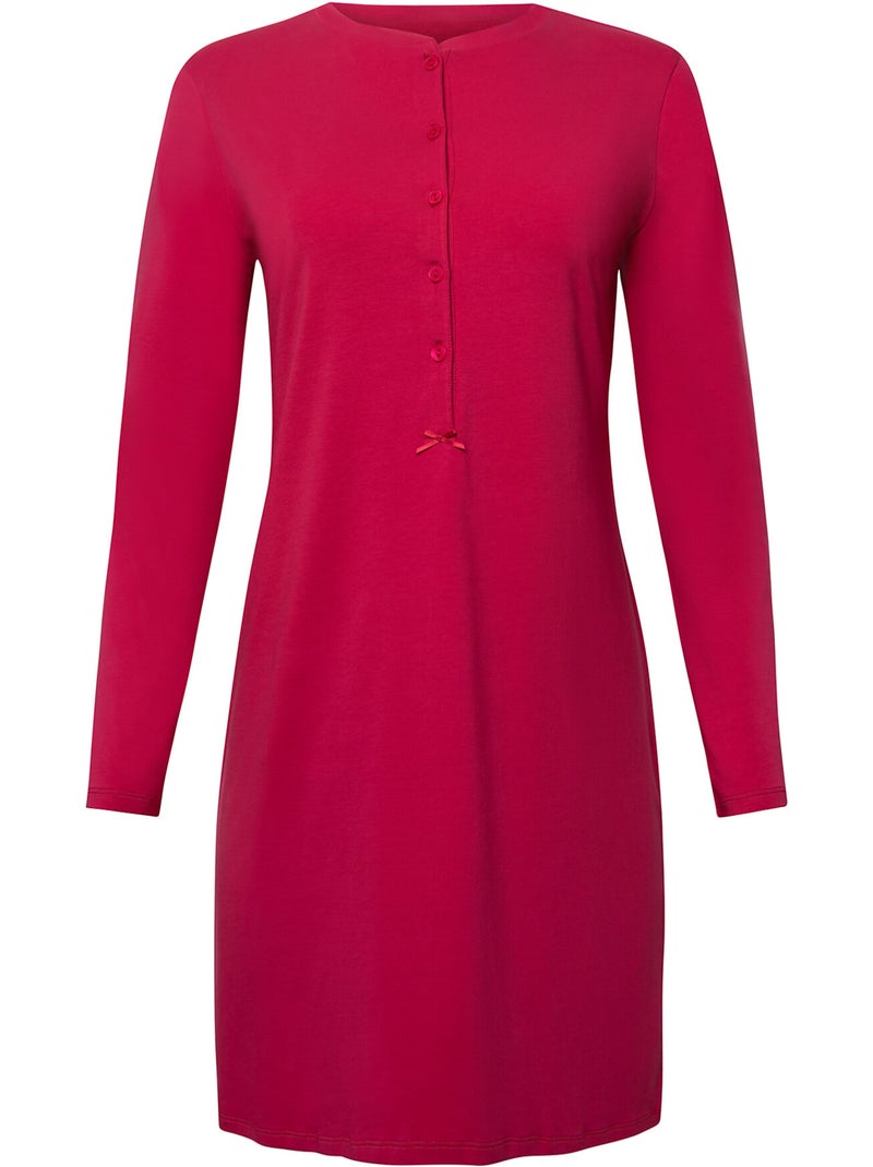 Chemise de nuit manches longues cosy nights Rouge - Kiabi