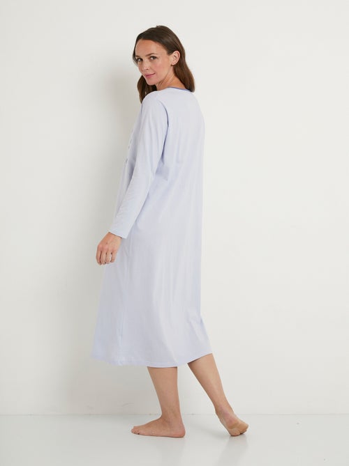 Chemise de nuit manches longues coton - lot de 2 - Afibel - Kiabi