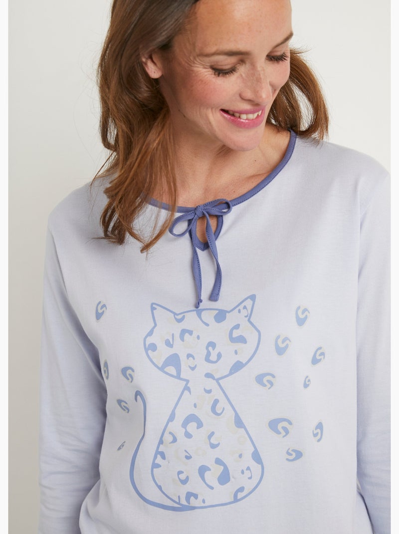 Chemise de nuit manches longues coton - lot de 2 N/A - Kiabi