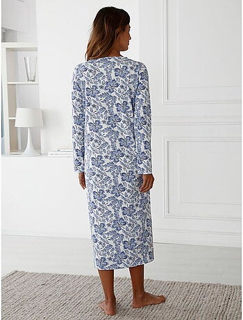 Chemise de nuit manches longues coton