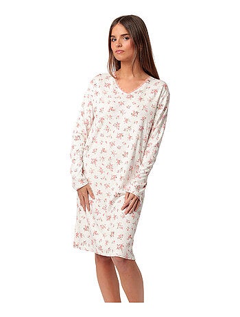 Chemise de nuit manches longues Dots And Flowers