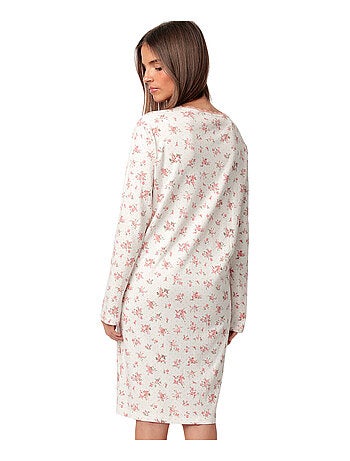 Chemise de nuit manches longues Dots And Flowers