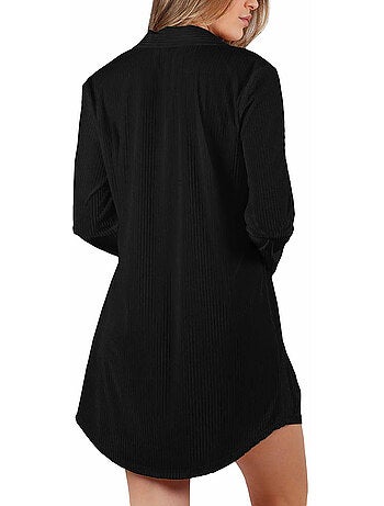 Chemise de nuit manches longues Elegant Stripes