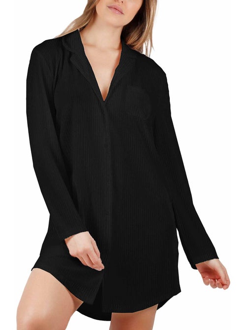 Chemise de nuit manches longues Elegant Stripes - Kiabi
