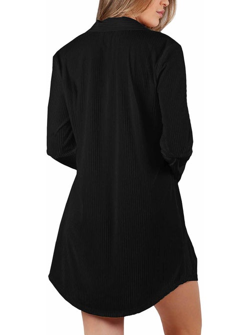 Chemise de nuit manches longues Elegant Stripes - Kiabi