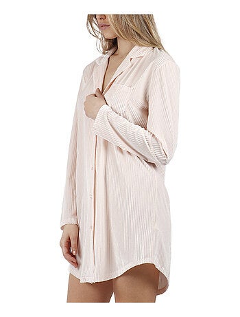 Chemise de nuit manches longues Elegant Stripes