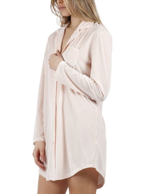 Chemise de nuit manches longues Elegant Stripes - Kiabi Chemise de nuit manches longues Elegant Stripes - Kiabi