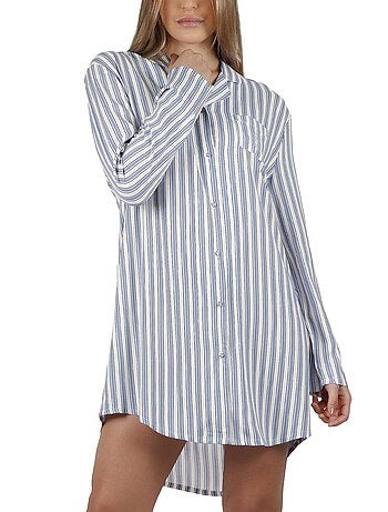 Chemise de nuit manches longues Fashion Stripes - Kiabi