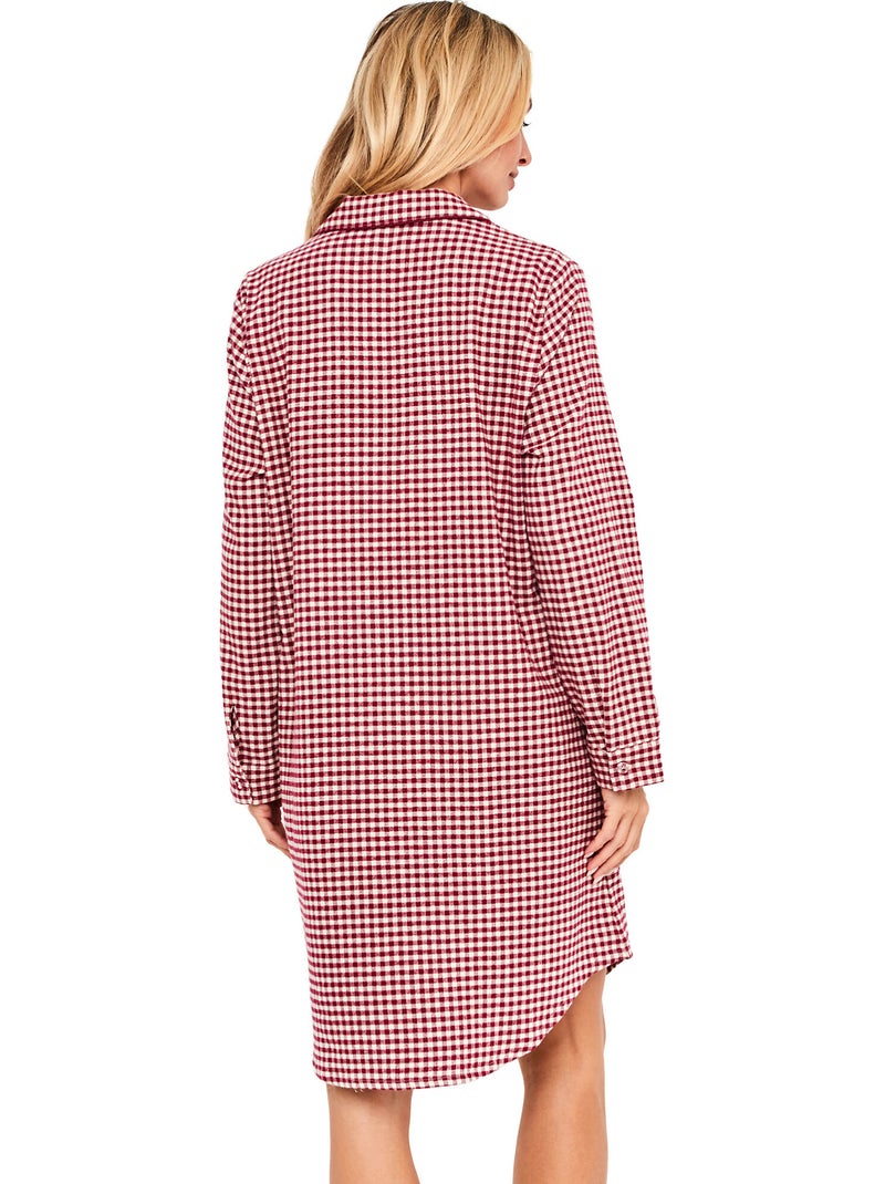 Chemise de nuit manches longues french twin Bordeaux - Kiabi