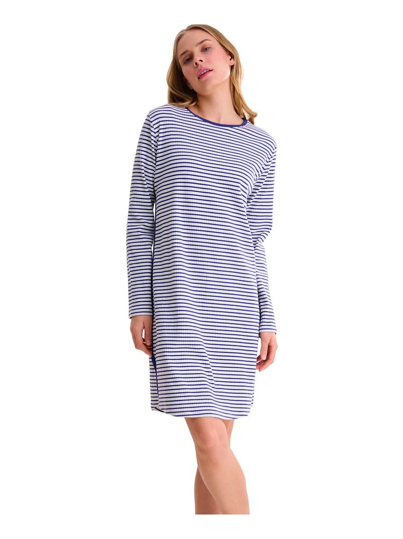 Chemise de nuit manches longues INFINITY Bleu - Kiabi