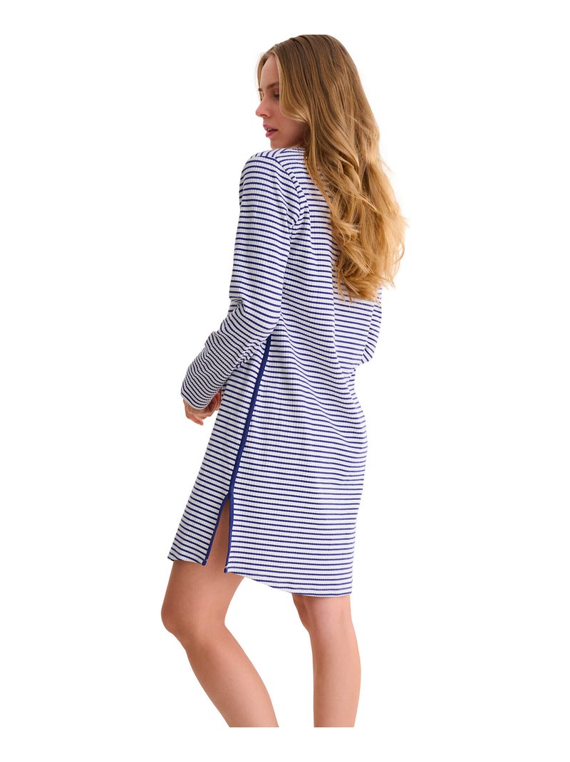 Chemise de nuit manches longues INFINITY Bleu - Kiabi