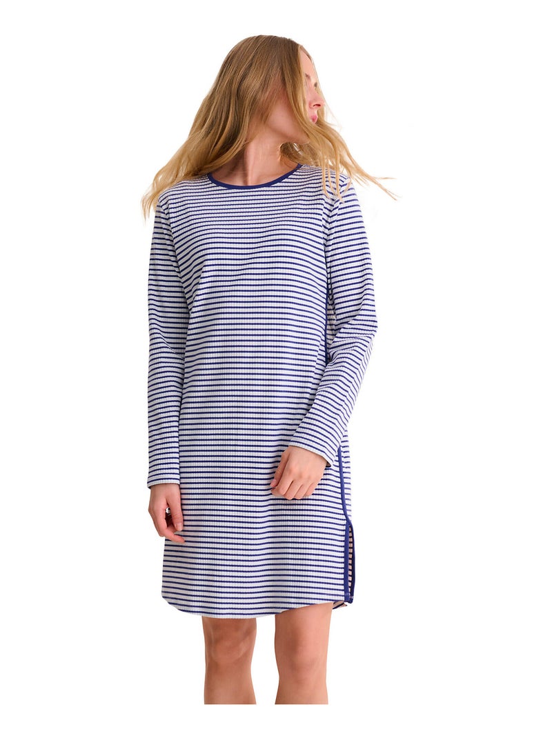 Chemise de nuit manches longues INFINITY Bleu - Kiabi