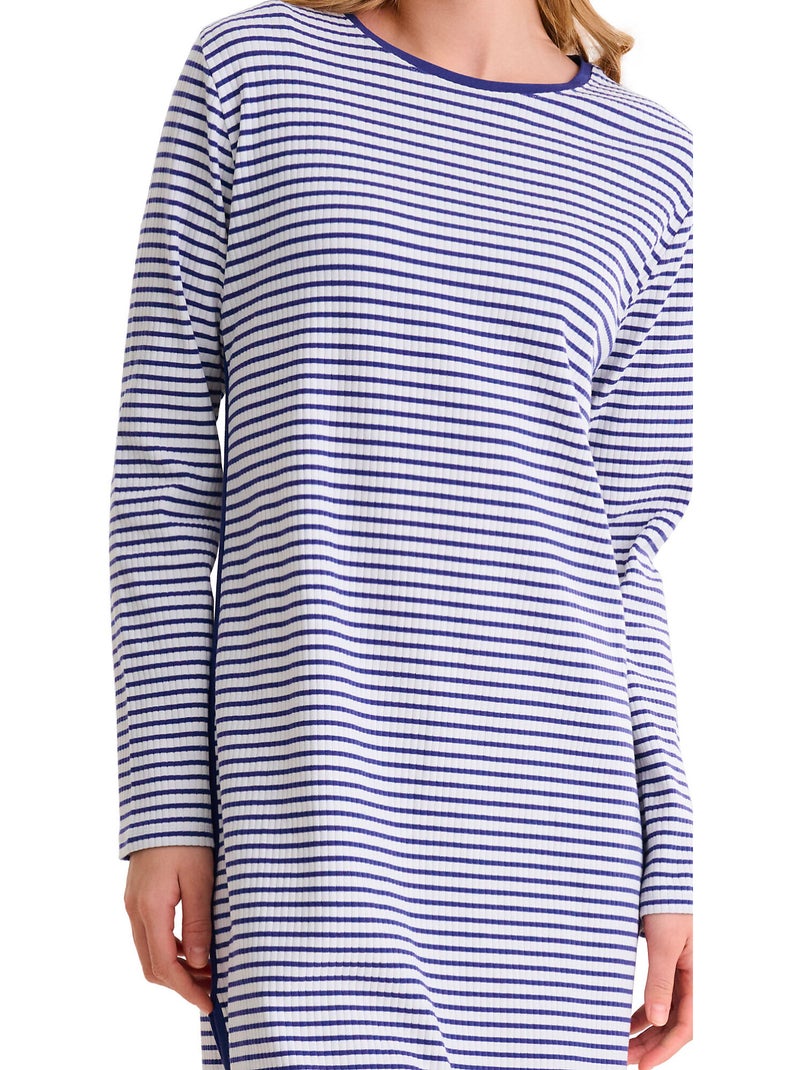 Chemise de nuit manches longues INFINITY Bleu - Kiabi