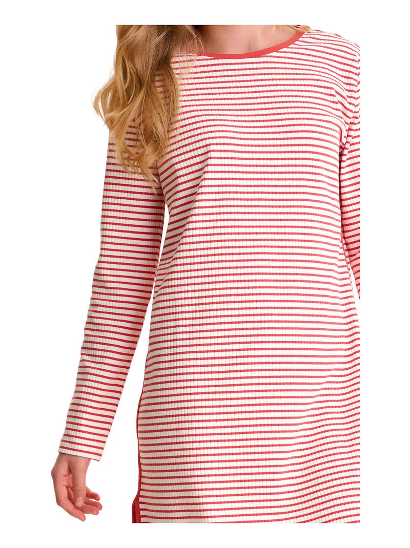 Chemise de nuit manches longues INFINITY Orange corail - Kiabi