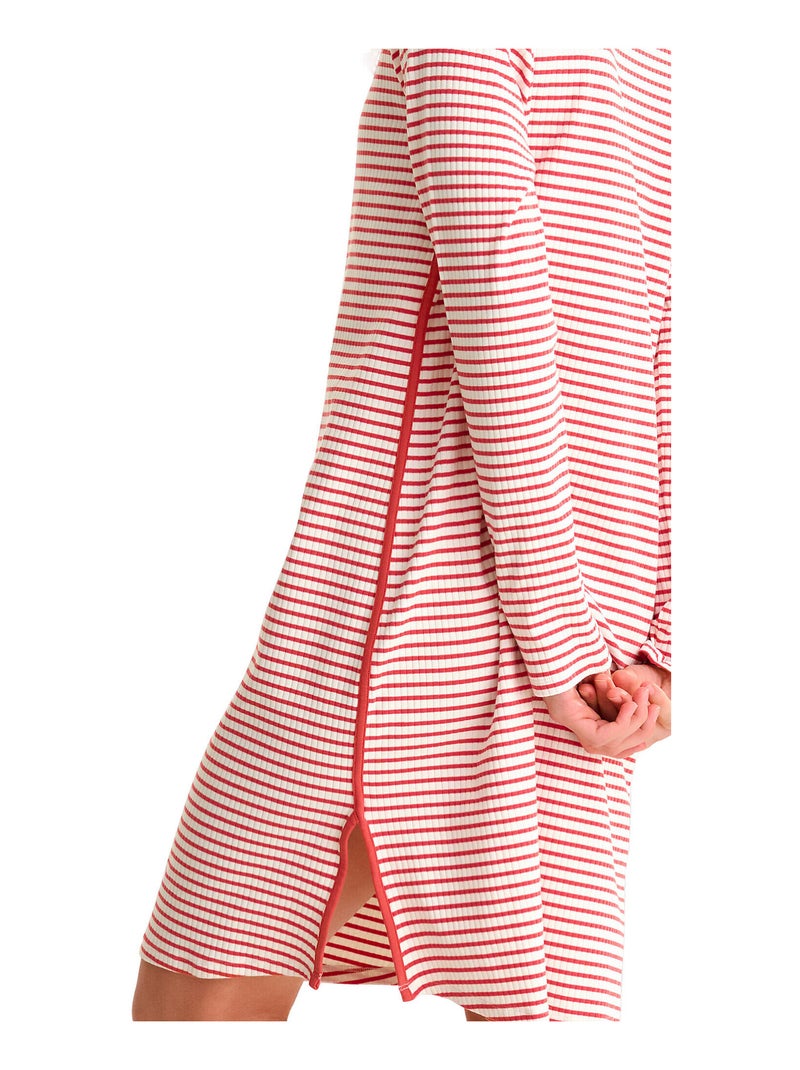 Chemise de nuit manches longues INFINITY Orange corail - Kiabi