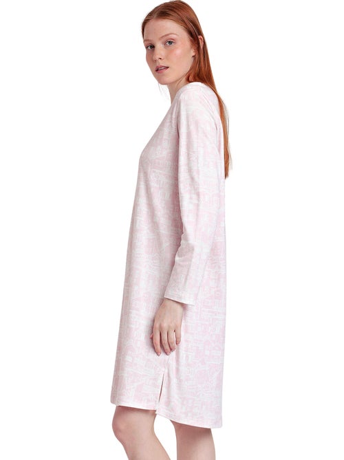 Chemise de nuit manches longues La Vie Est Belle - Kiabi
