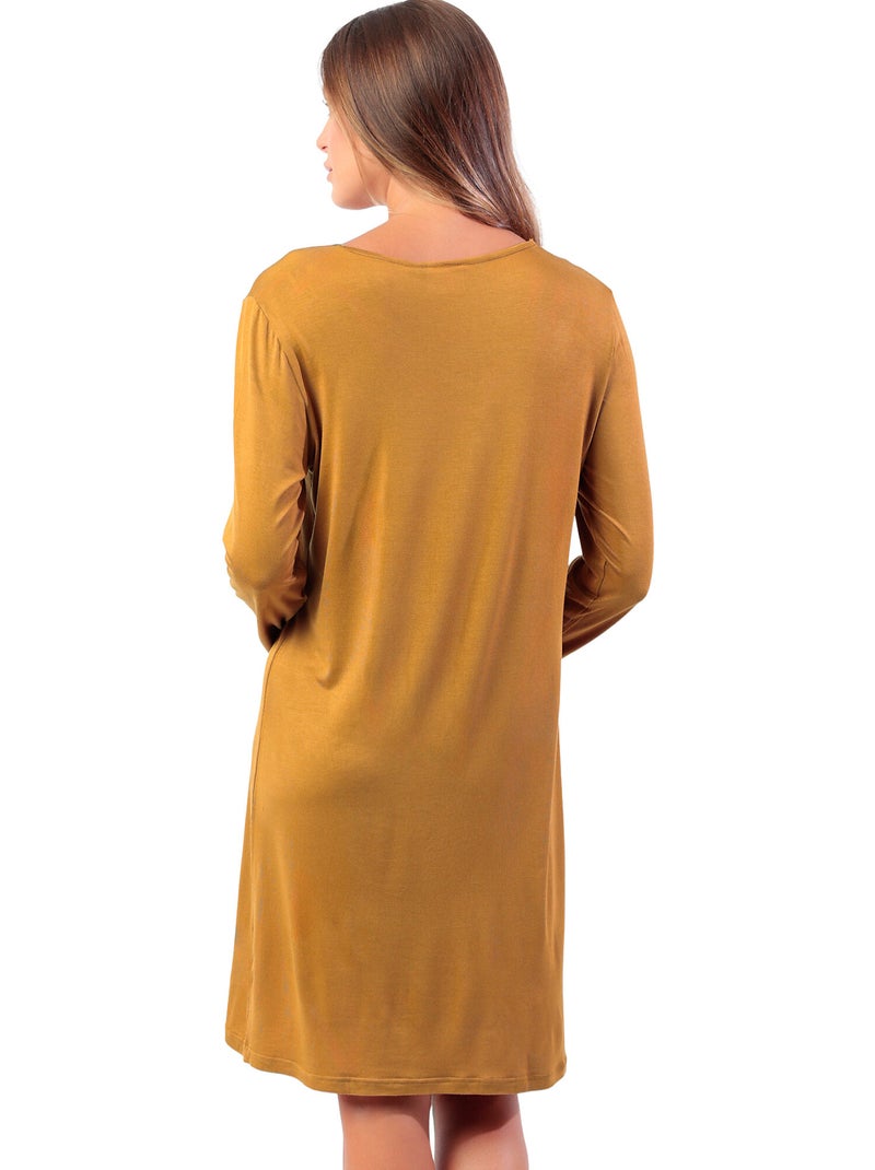 Chemise de nuit manches longues Lisos Marron - Kiabi