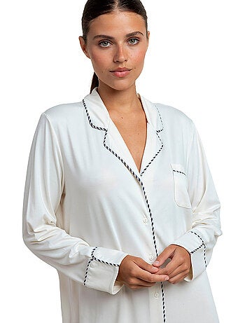 Chemise de nuit manches longues luxury pearl