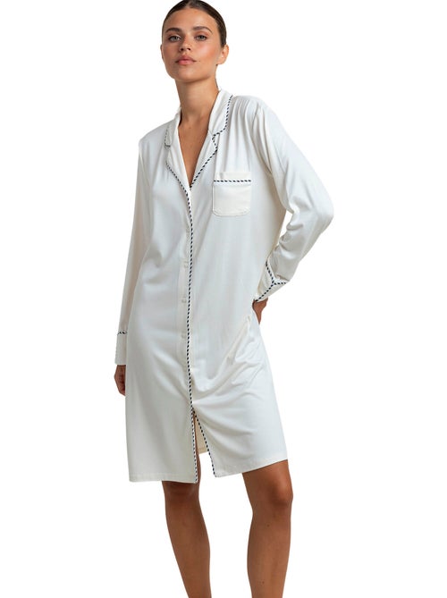 Chemise de nuit manches longues luxury pearl - Kiabi