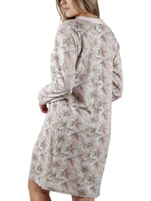 Chemise De Nuit Polaire Femme Manches Longues - Pyjama Chaud D'hiver - Tenue D'intérieur Confortable - Cadeau Noël