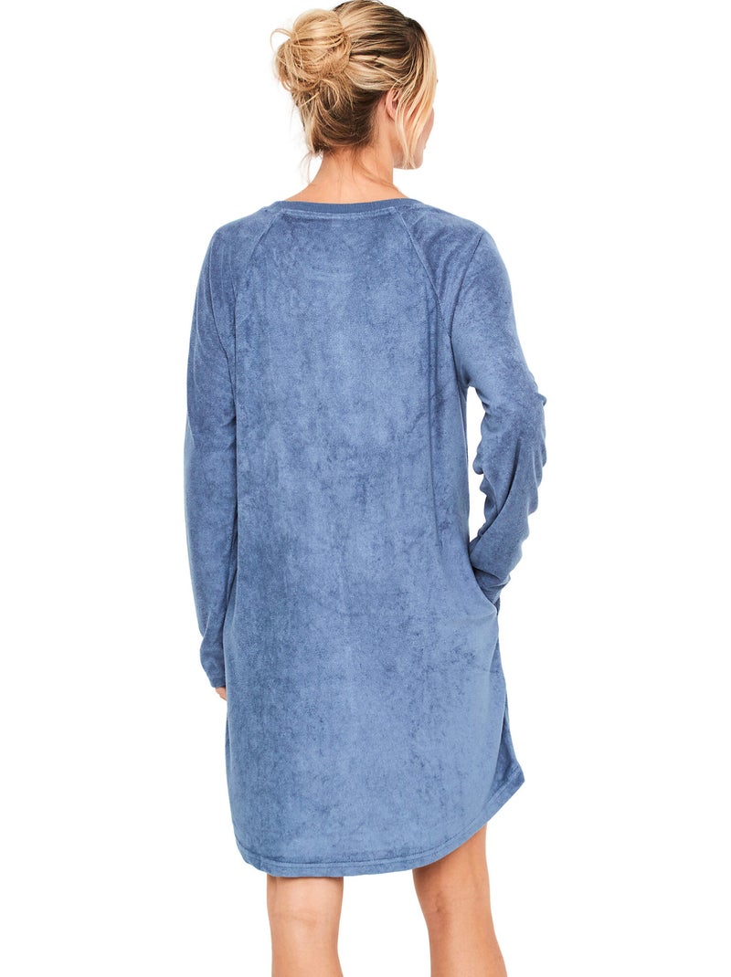 Chemise de nuit manches longues mellow Bleu - Kiabi