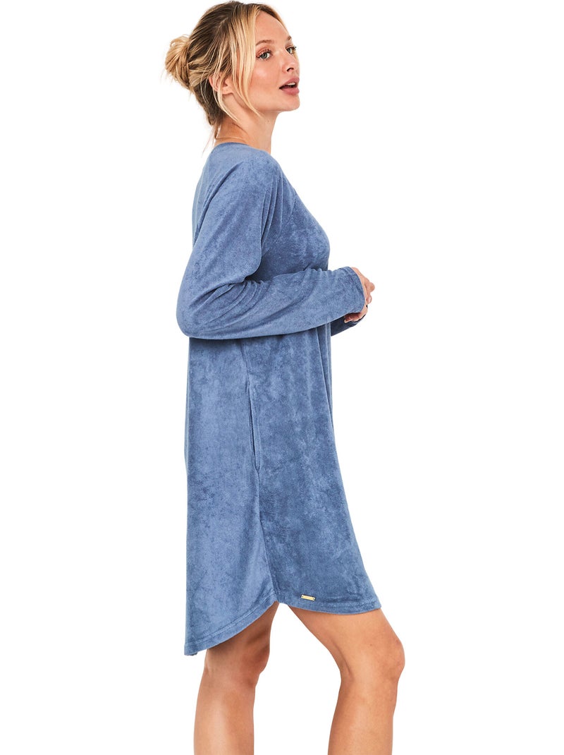 Chemise de nuit manches longues mellow Bleu - Kiabi
