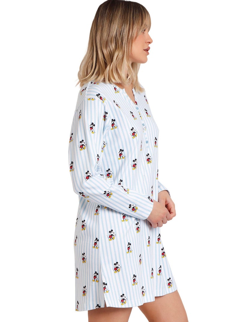 Chemise de nuit manches longues Mickey New Yord Disney Bleu - Kiabi