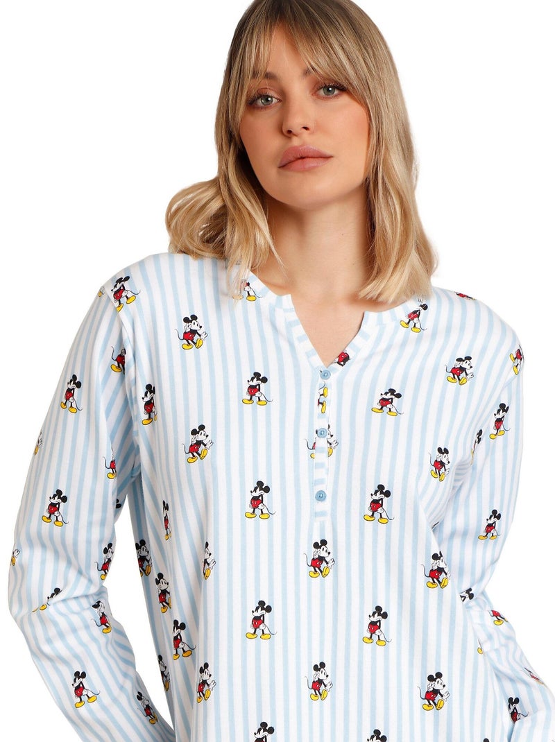 Chemise de nuit manches longues Mickey New Yord Disney Bleu - Kiabi