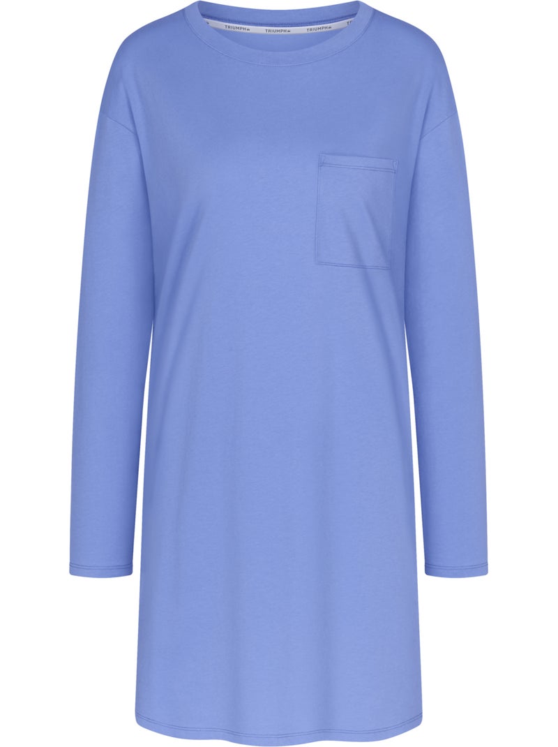 Chemise de nuit manches longues minimalistic Bleu - Kiabi