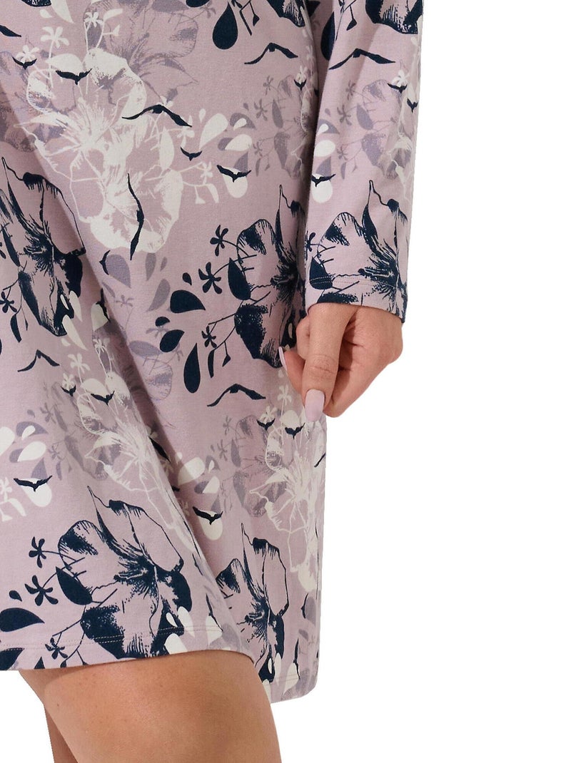 Chemise de nuit manches longues Ocean Bleu - Kiabi