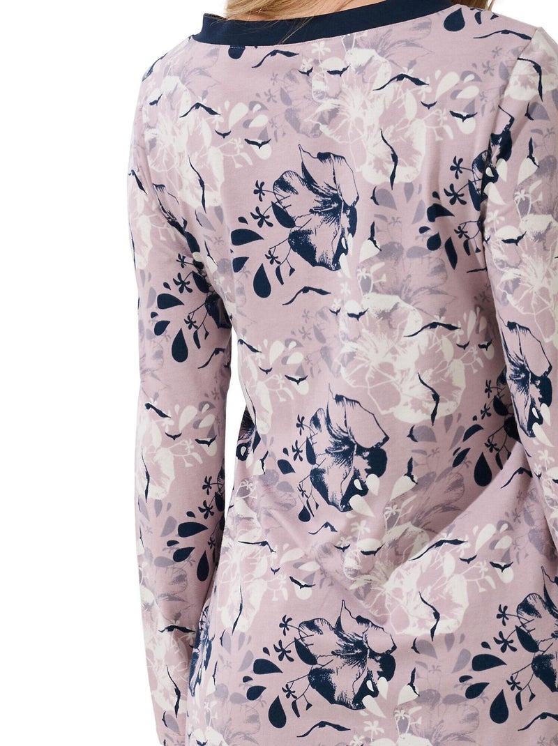 Chemise de nuit manches longues Ocean Bleu - Kiabi