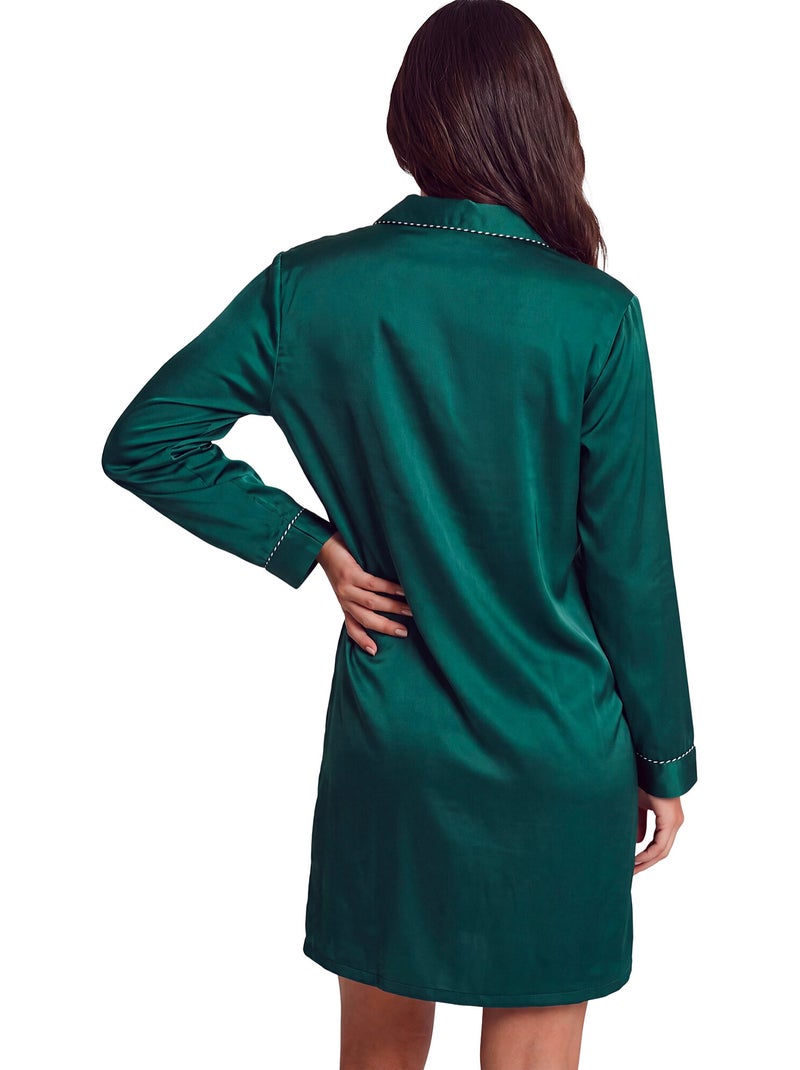 Chemise de nuit manches longues one gloss Vert - Kiabi