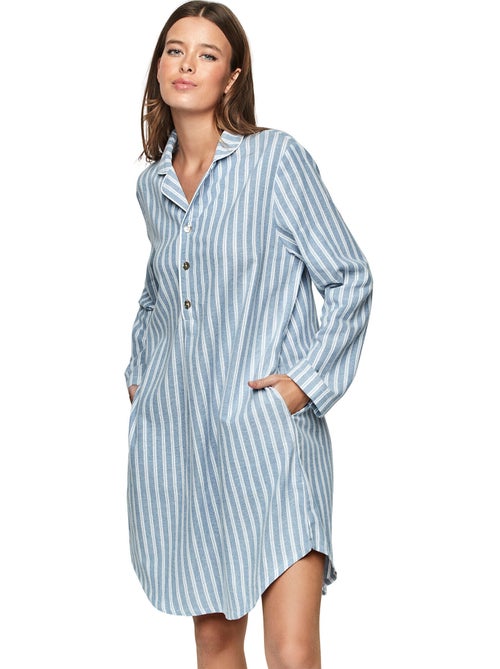 Chemise de nuit manches longues P105 OXFORD - Kiabi