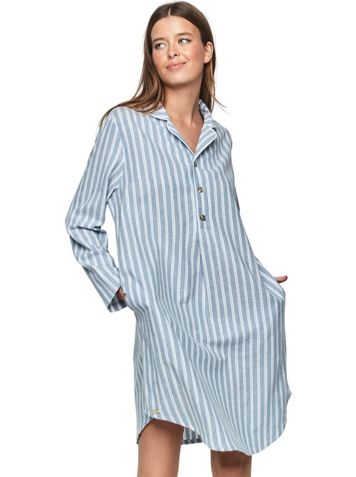 Chemise de nuit manches longues P105 OXFORD - Kiabi