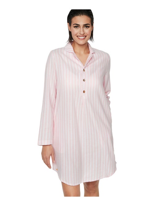 Chemise de nuit manches longues P105 OXFORD - Kiabi Chemise de nuit manches longues P105 OXFORD - Kiabi